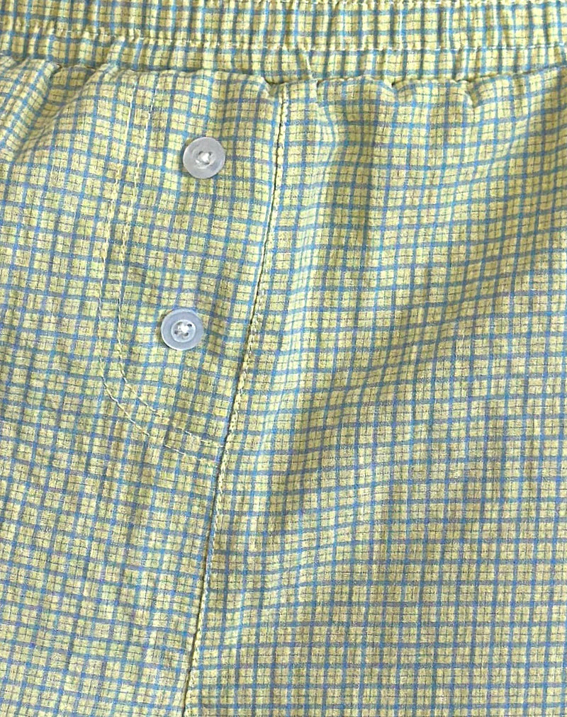 Voir Short aus Popeline Gingham Gelb und Blau - Image 5