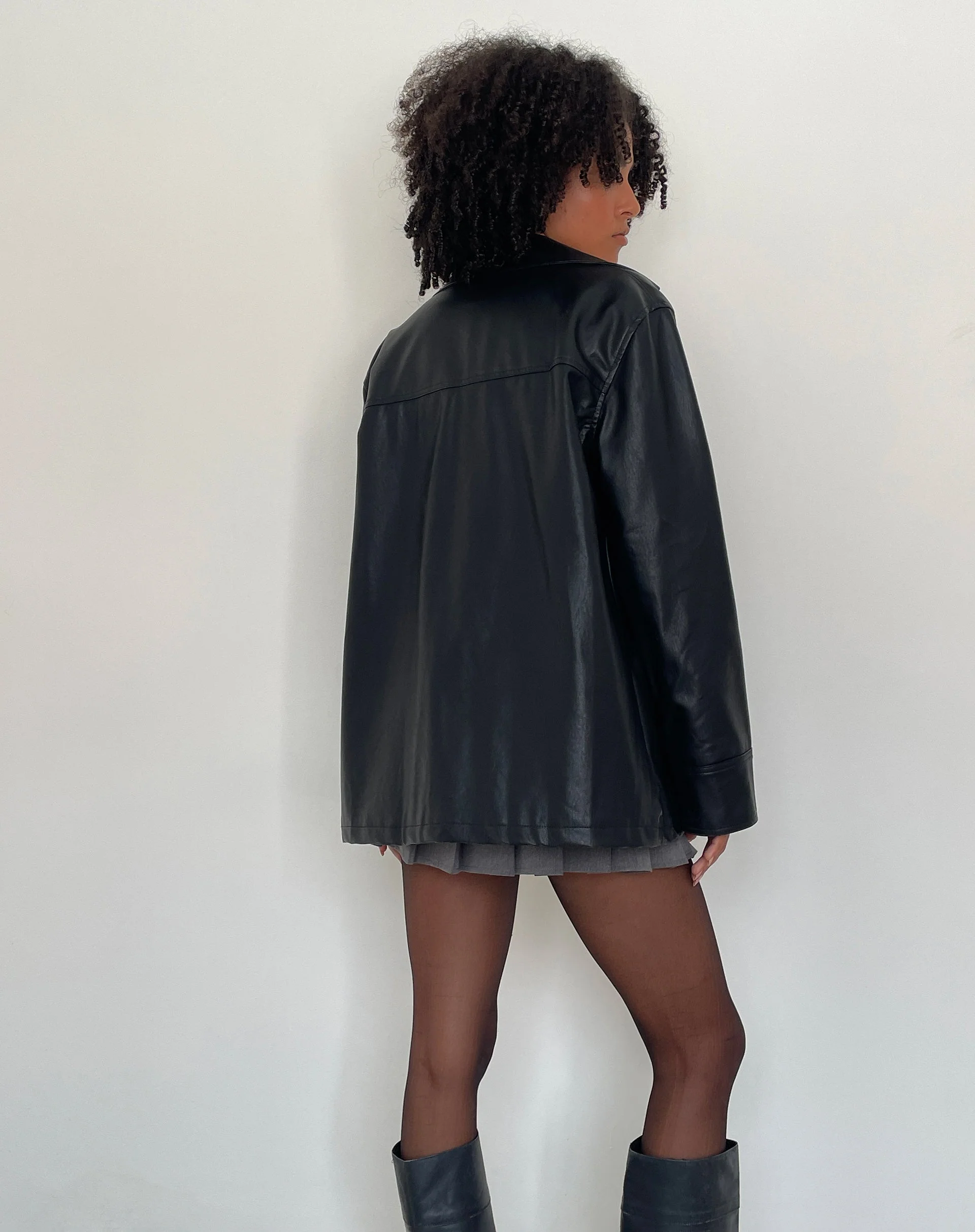 Walta Jacke in PU Schwarz - Image 4