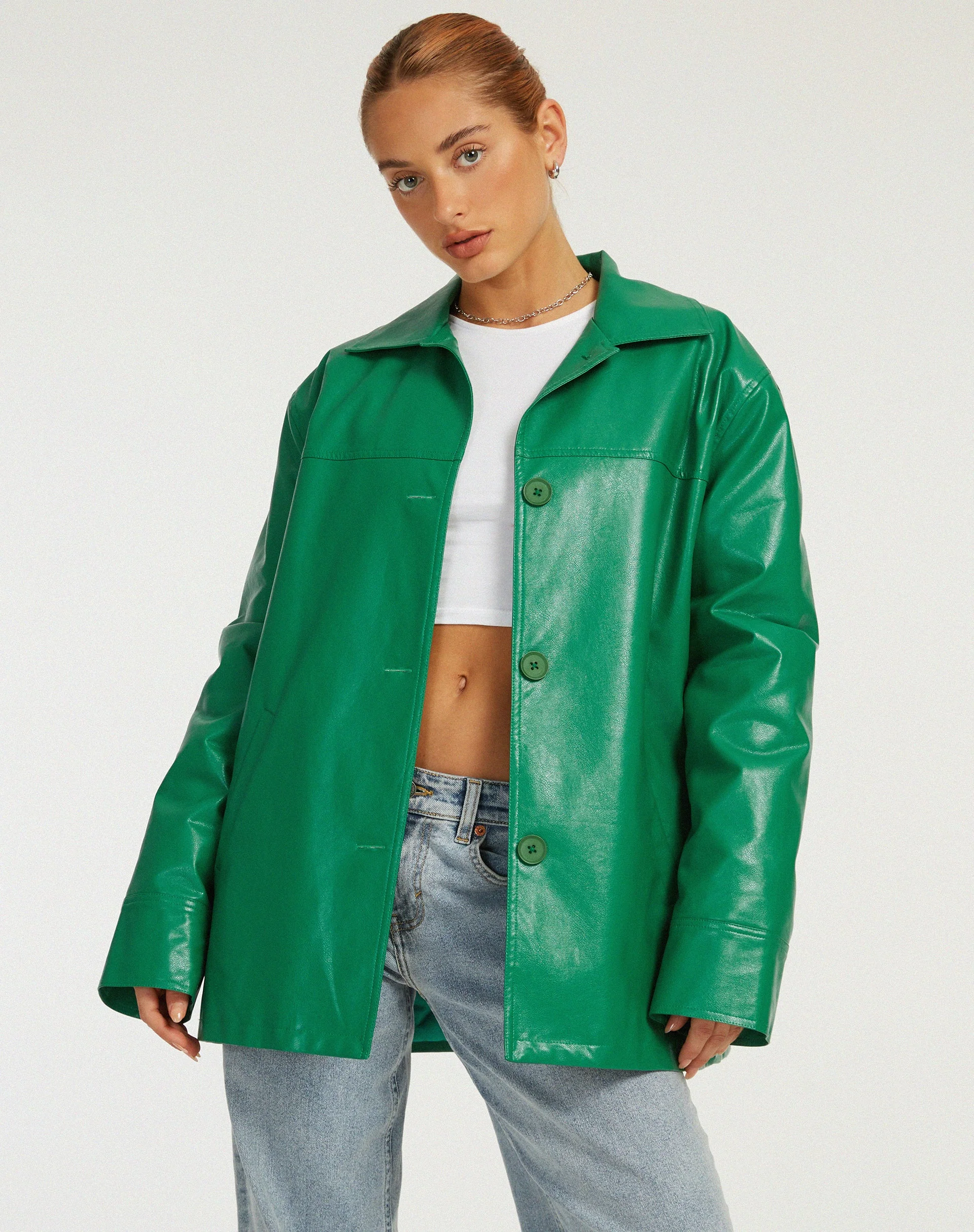 Walta Jacke in Pu Kelly Grün