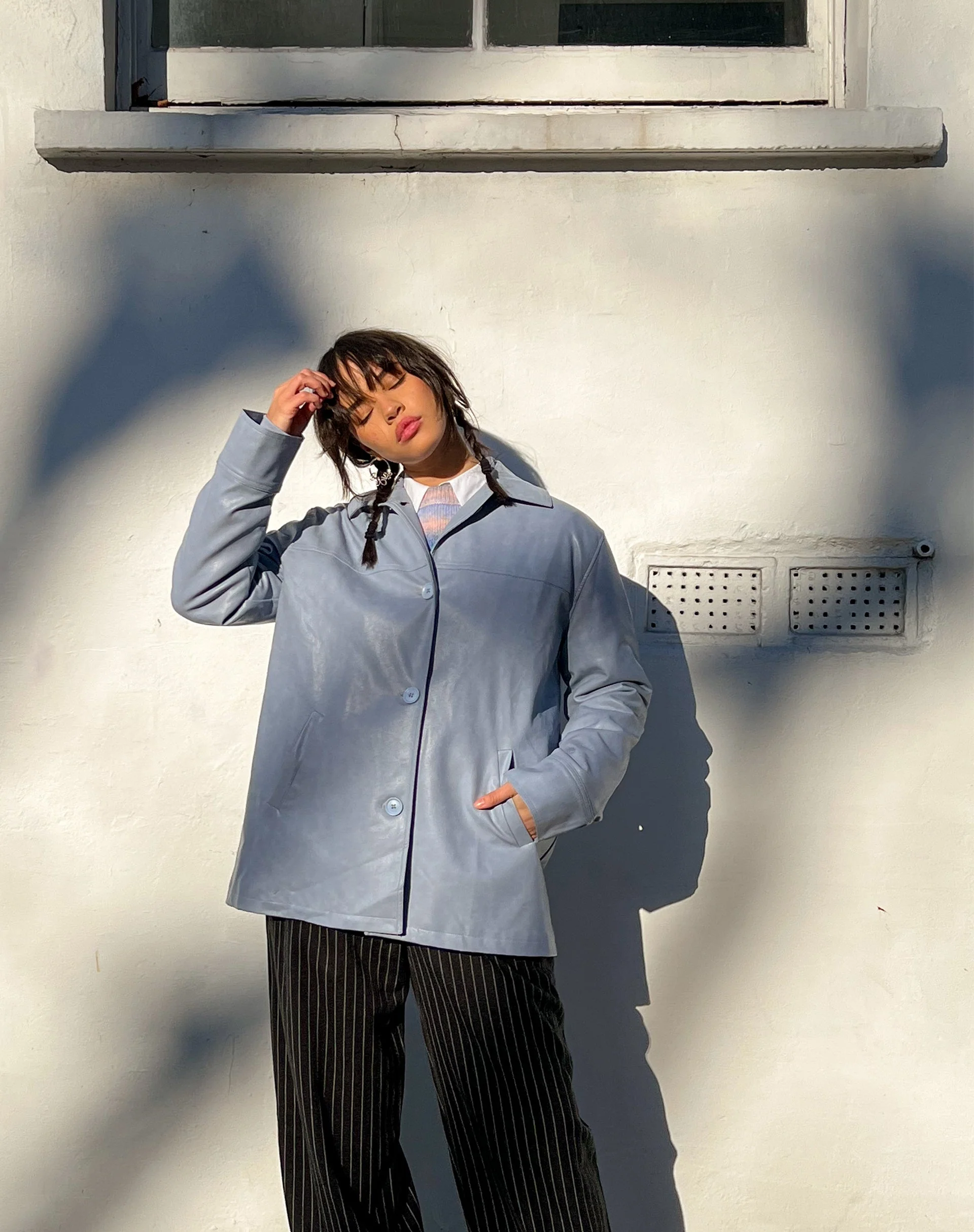 Walta Jacke in PU Puderblau