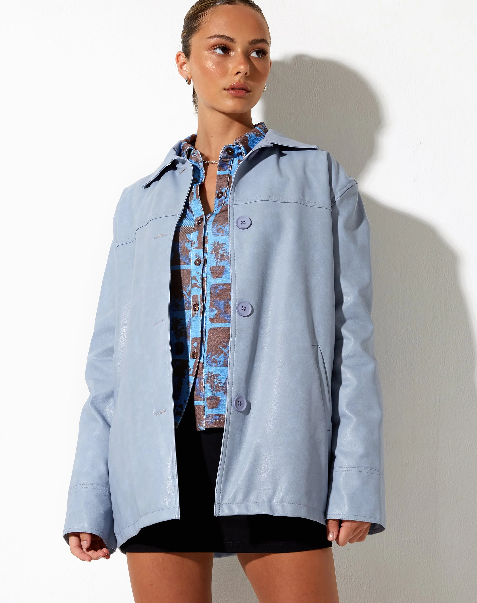 Walta Jacke in PU Puderblau - Image 3