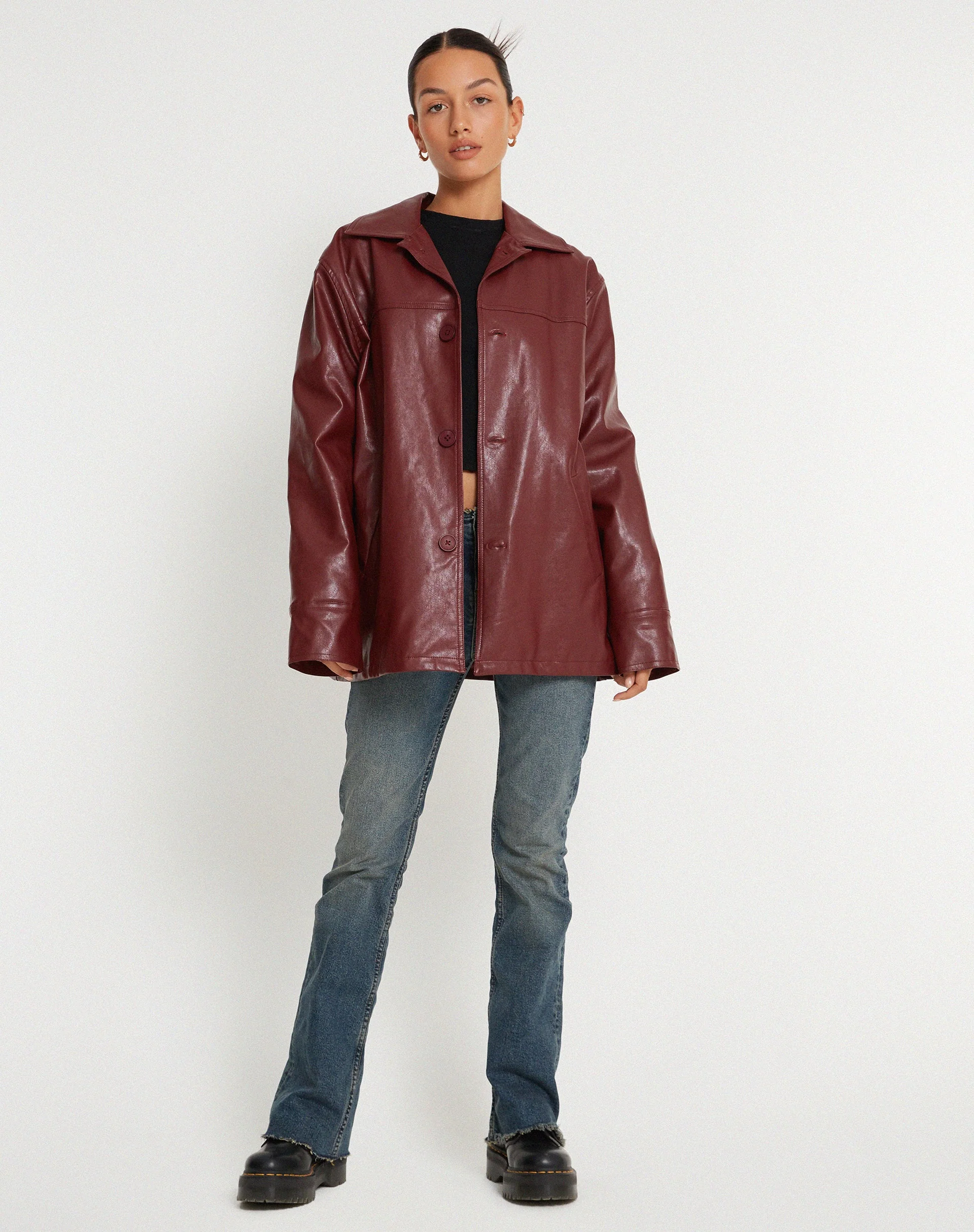 Walta Jacke in PU Redwood - Image 6