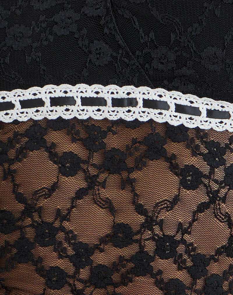 Warita Underbust Top in Lace Black - Image 6