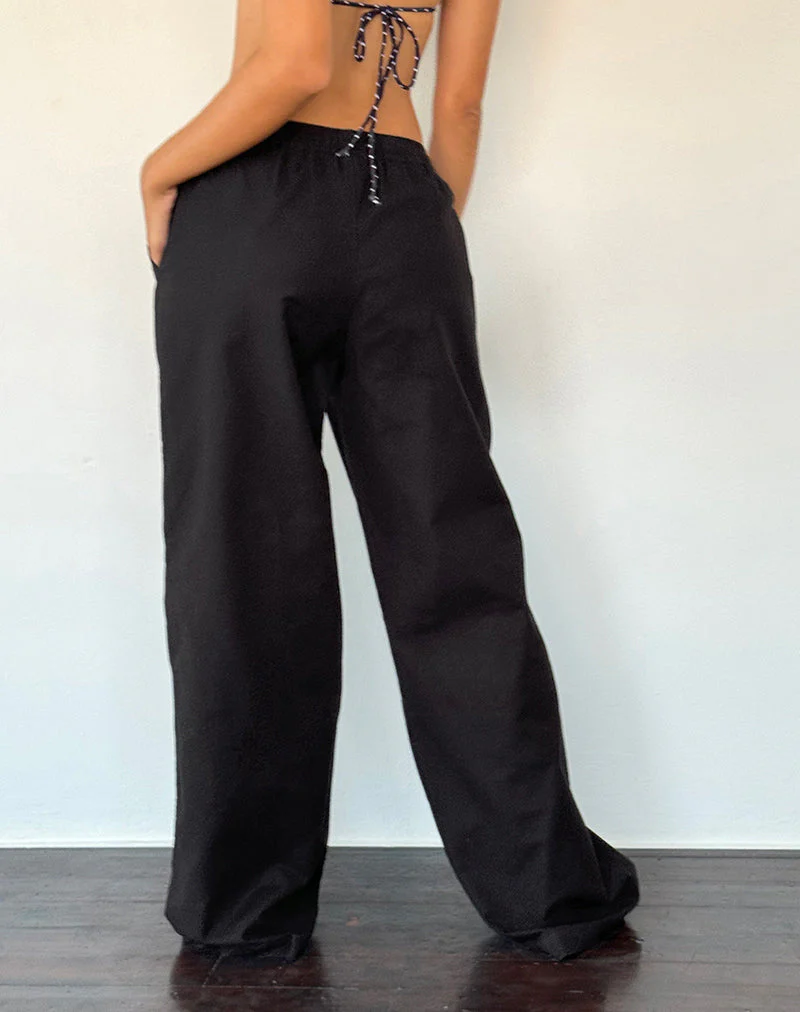 Wasic Hose mit weitem Bein in Schwarz - Image 4