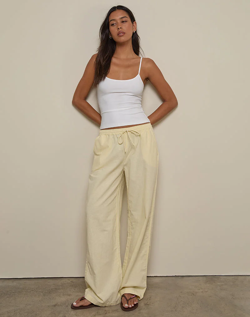 Wasic Hose mit weitem Bein in Zitrone - Image 3