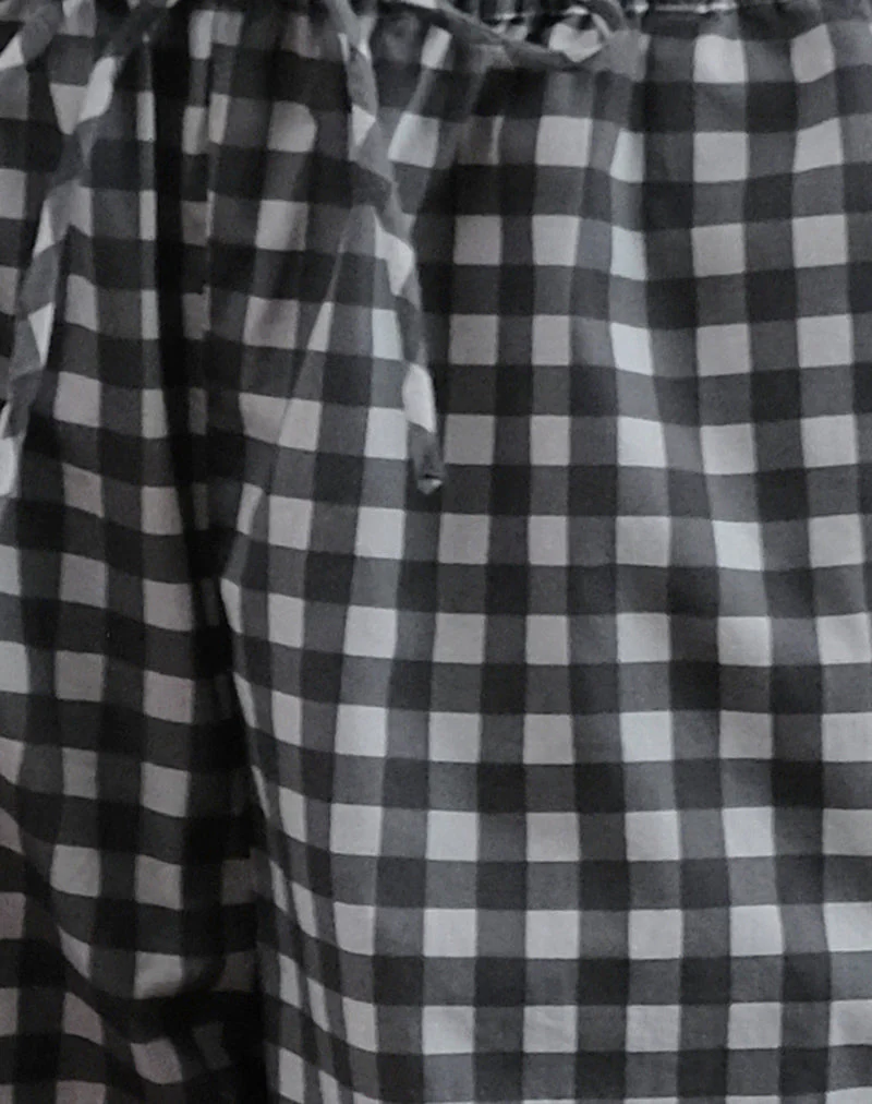 Wasic Hose mit weitem Bein aus tonalem Gingham in Schwarz und Grau - Image 6