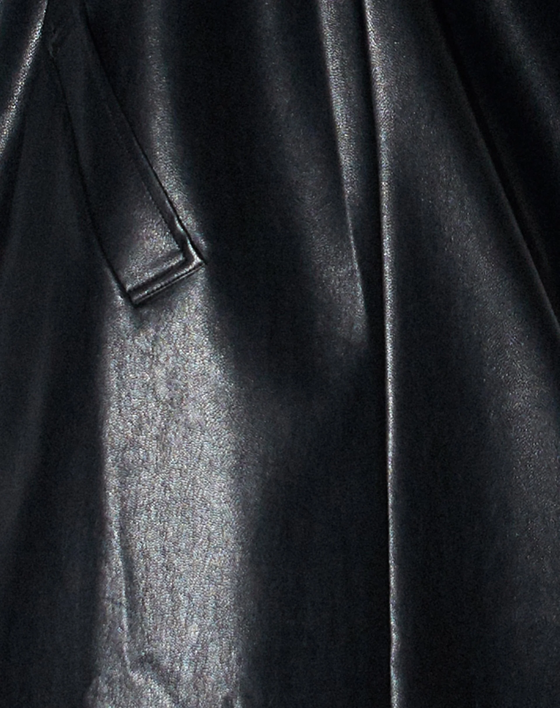 Weaver Langarmmantel in Pu Schwarz - Image 5