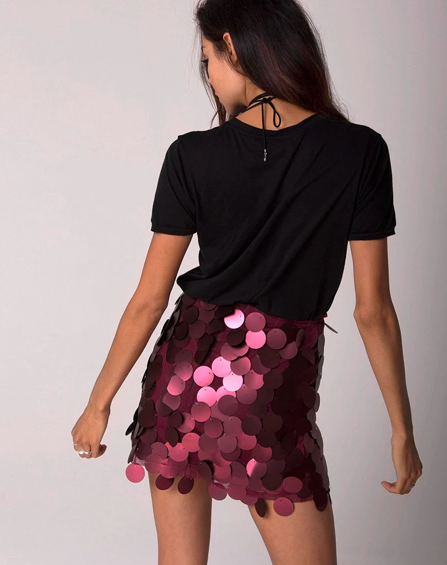 Weaver High Waisted Rock in Rose Big Disc Pailletten - Image 2