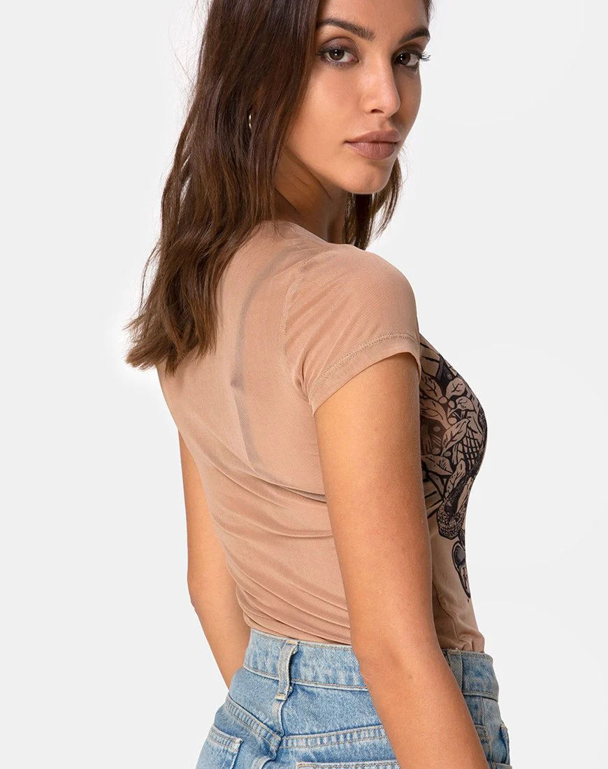 Whitney Tee Alchemy in Netz Taupe - Image 2