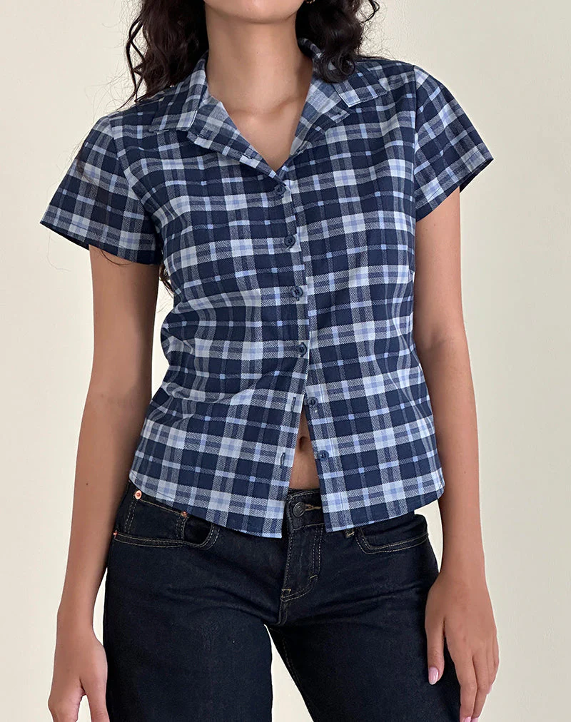 Wilman Hemd in Tartan Dunkelblau - Image 2