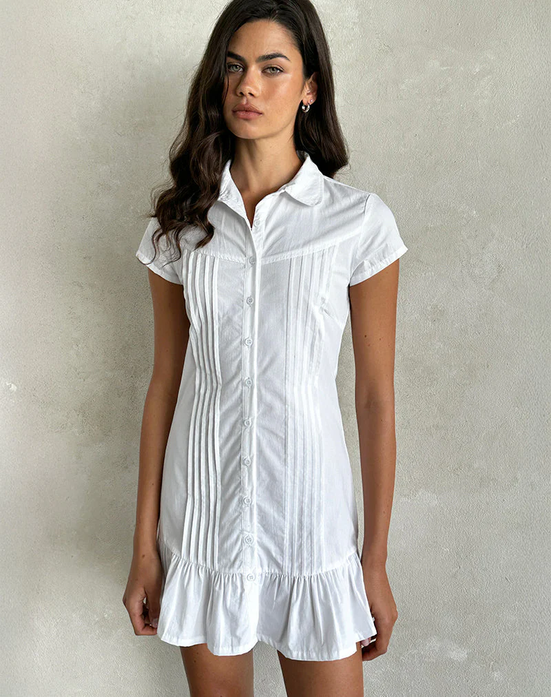 Wilsey Mini-Hemdkleid aus Popeline Weiß - Image 5