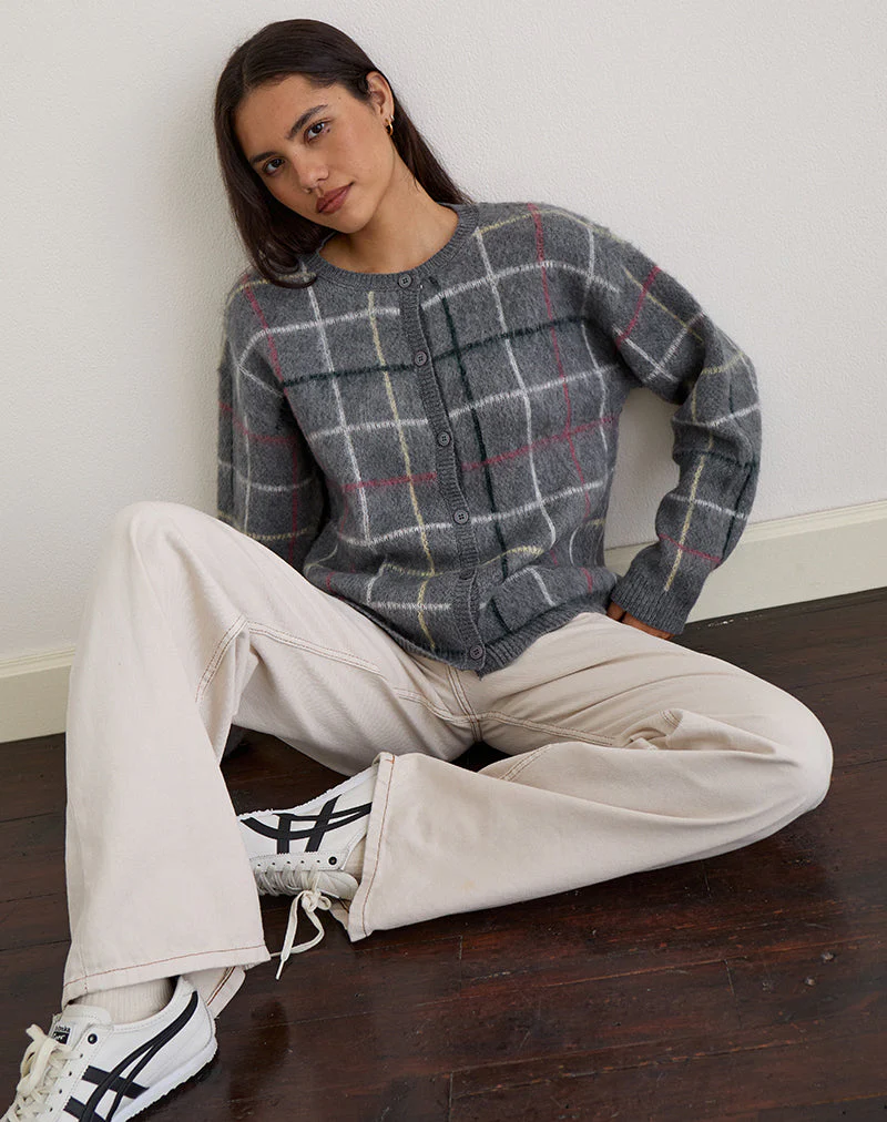 Wisola Strickjacke aus Country Check Grau - Image 2