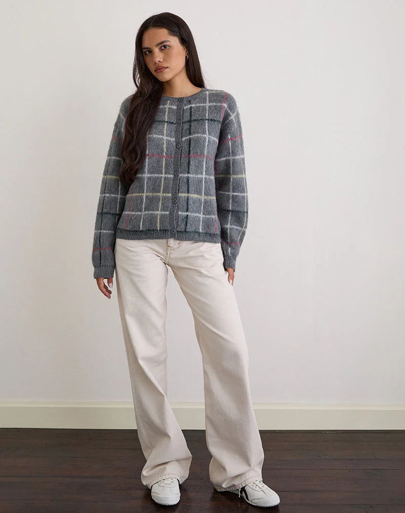 Wisola Strickjacke aus Country Check Grau - Image 3
