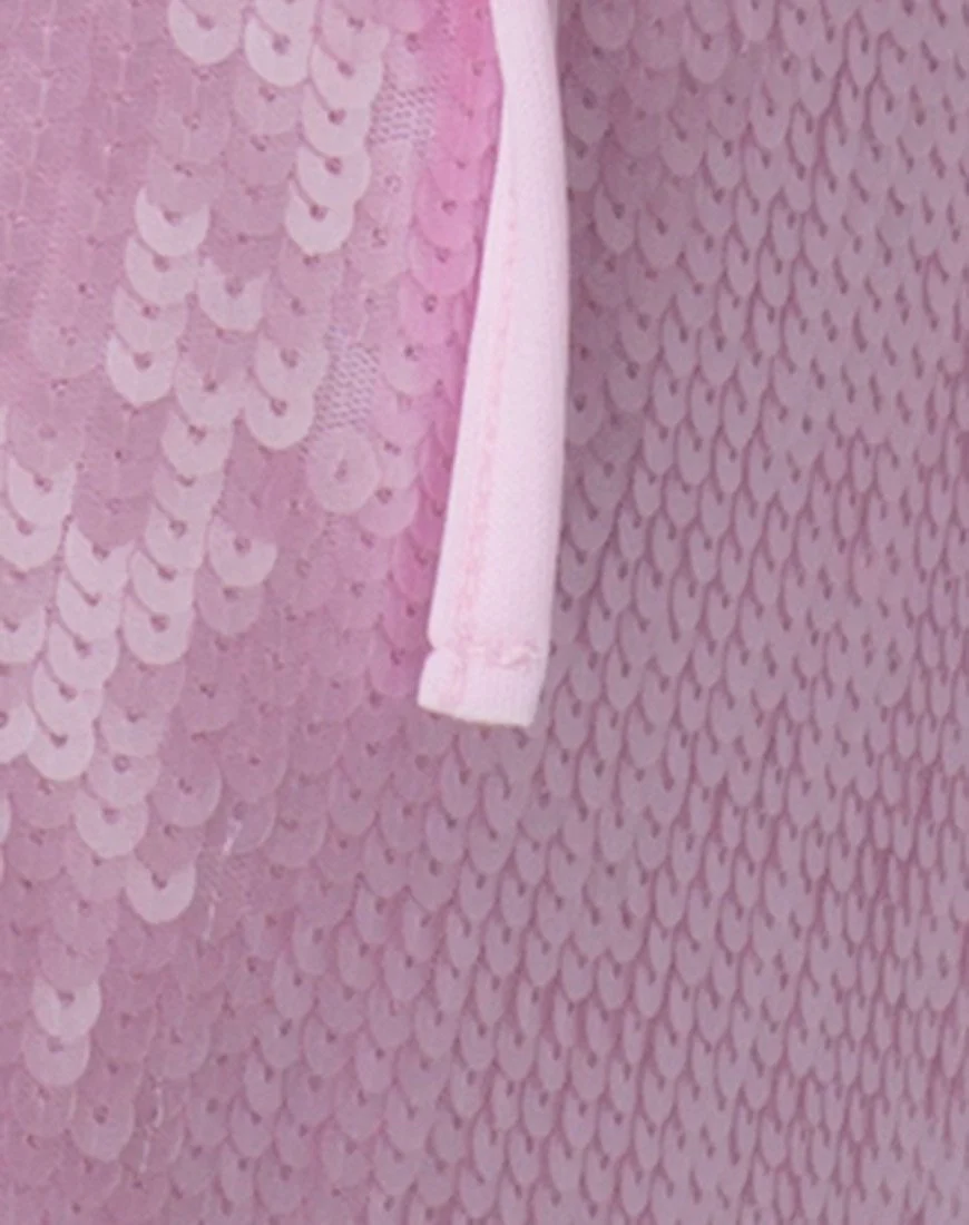 Wickelrock in Pink Tint Pailletten - Image 5