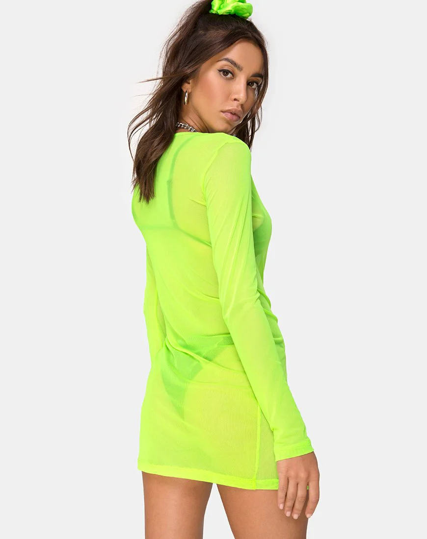 Wyatt Bodycon Kleid in Flurogelb - Image 4