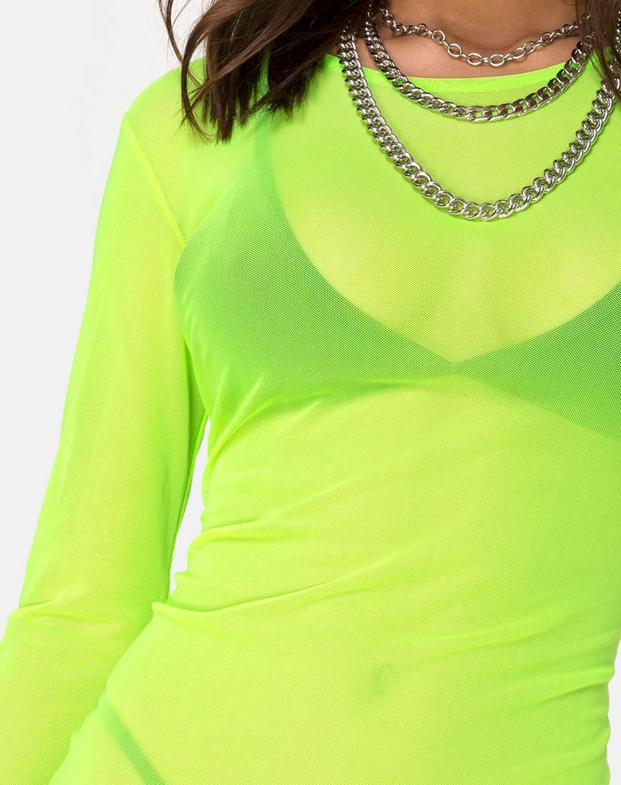 Wyatt Bodycon Kleid in Flurogelb - Image 7