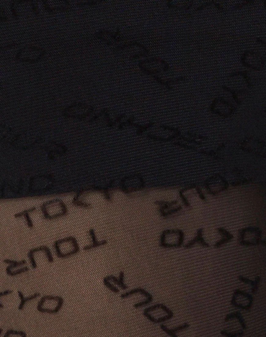 Xhesi Ausgeschnittenes Oberteil aus schwarzem Tokyo Techno-Netz - Image 5