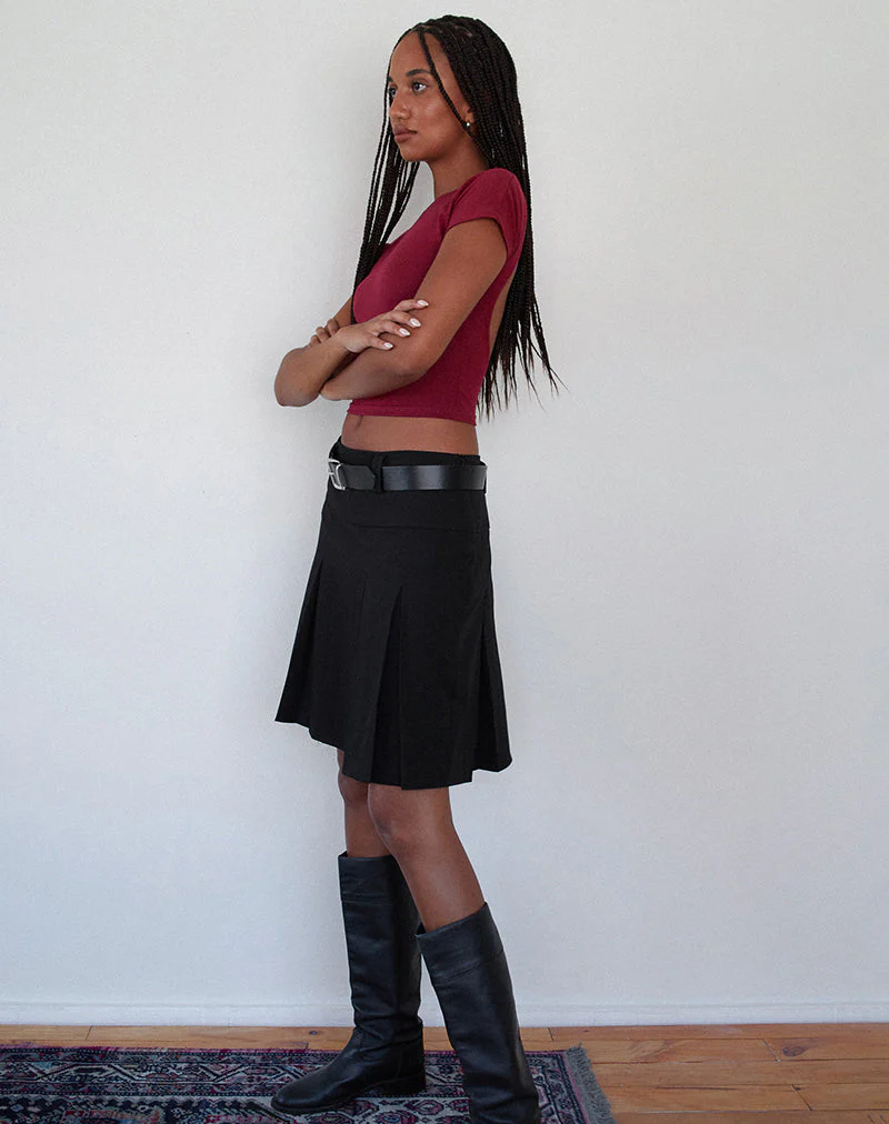Xiwang Crop Top in Burgund - Image 4