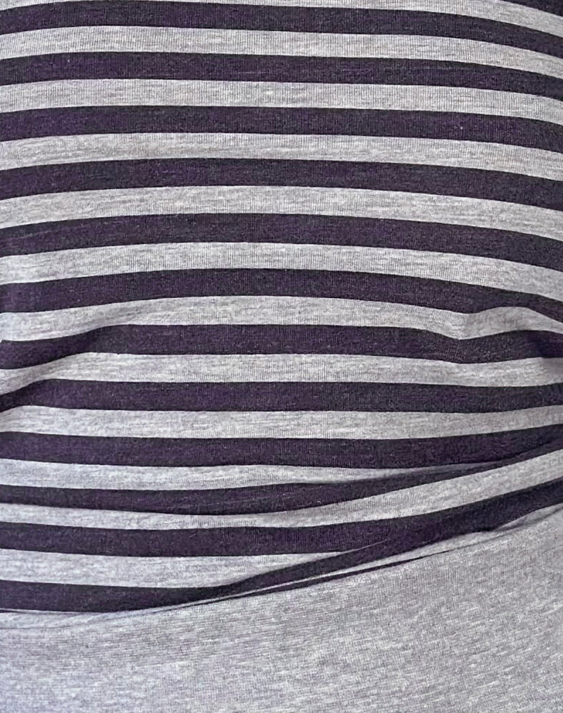 Yacin Slouchy Top in Grau und Schwarz gestreift - Image 6