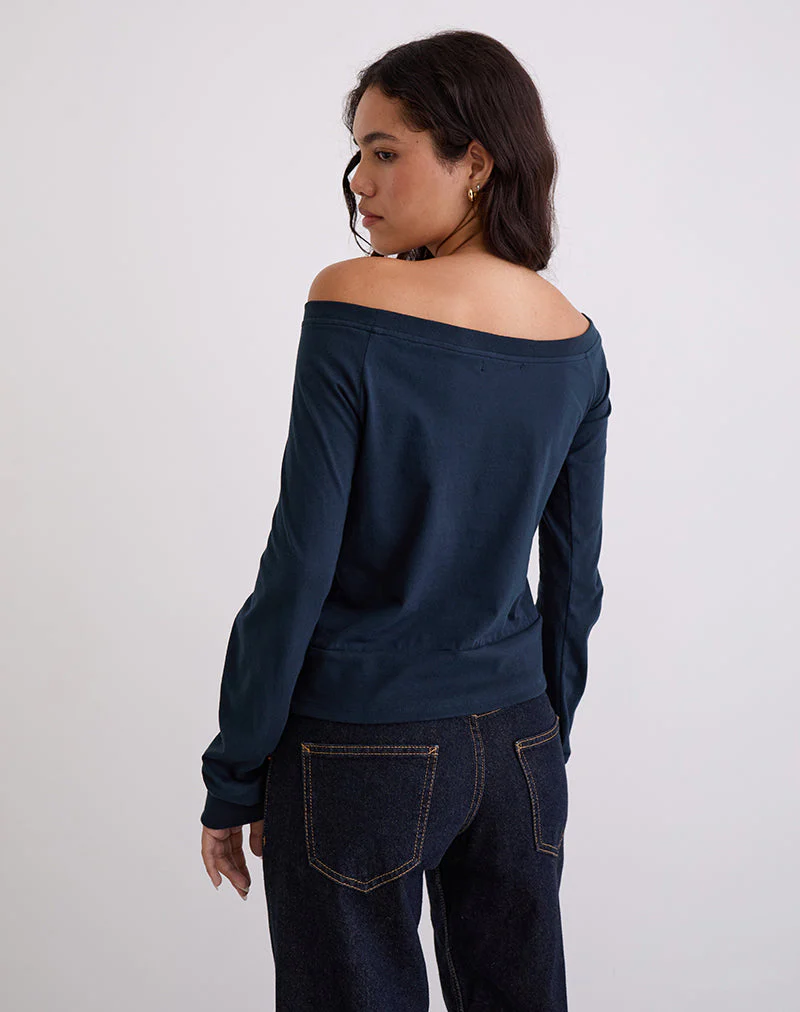Yacin Schlabber-Oberteil in Navy - Image 4