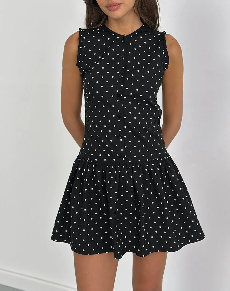 Yadara Minikleid in Polka Schwarz - Image 3