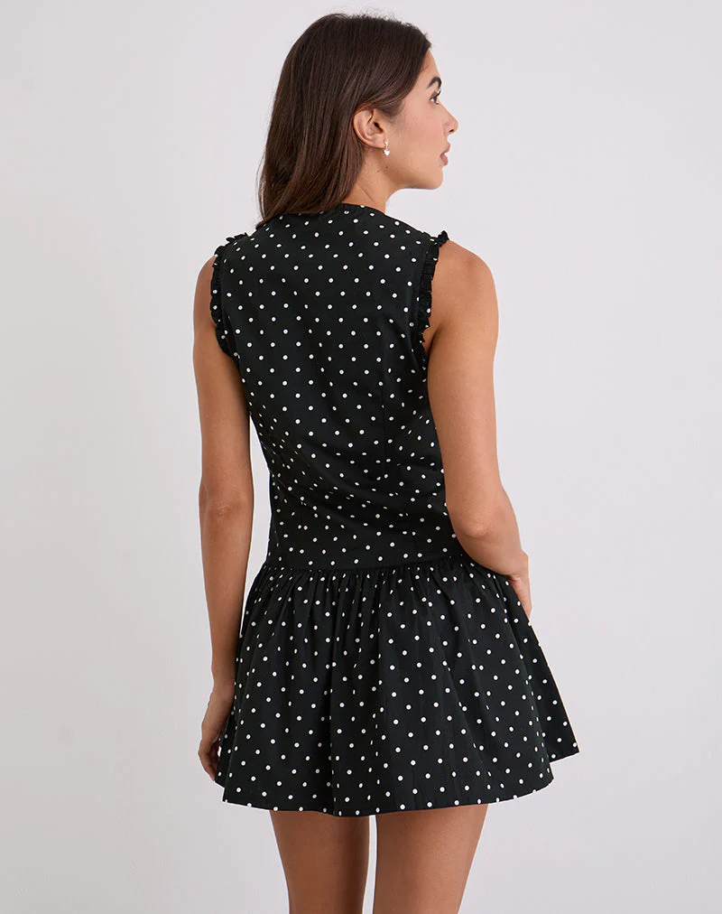 Yadara Minikleid in Polka Schwarz - Image 4