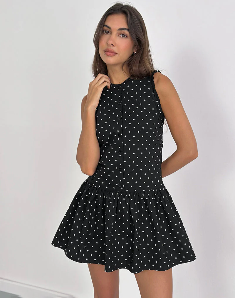 Yadara Minikleid in Polka Schwarz - Image 5