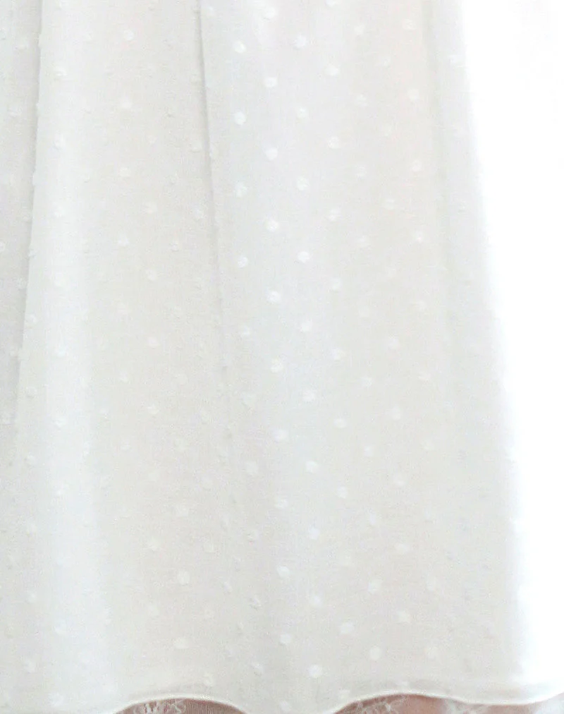 Yagis Smock-Minikleid aus Dobby Chiffon Weißer Spitze - Image 6