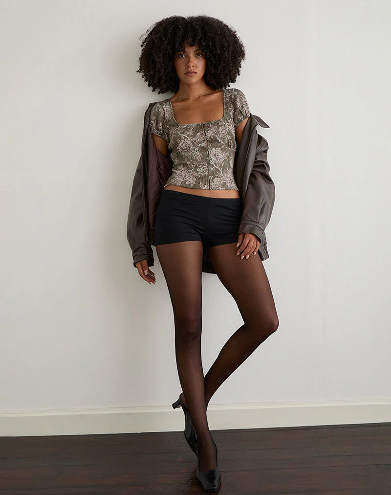 Yakova Bluse aus gewebtem Floralgrün - Image 4