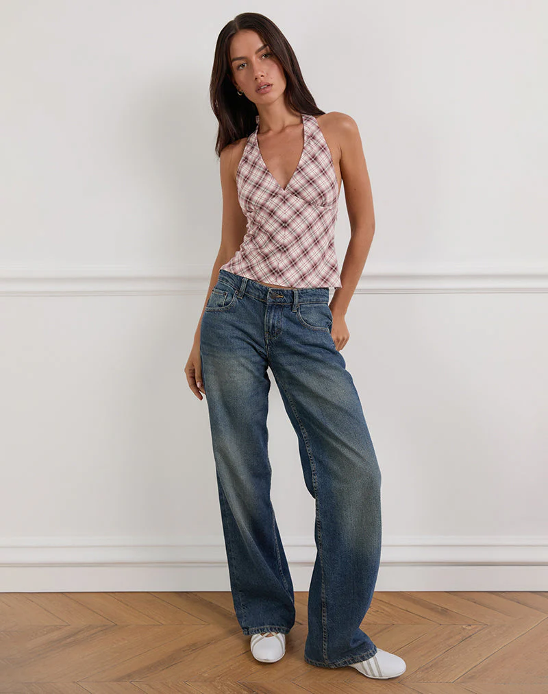 Yakti Halfter Top in Rosa Karo - Image 4