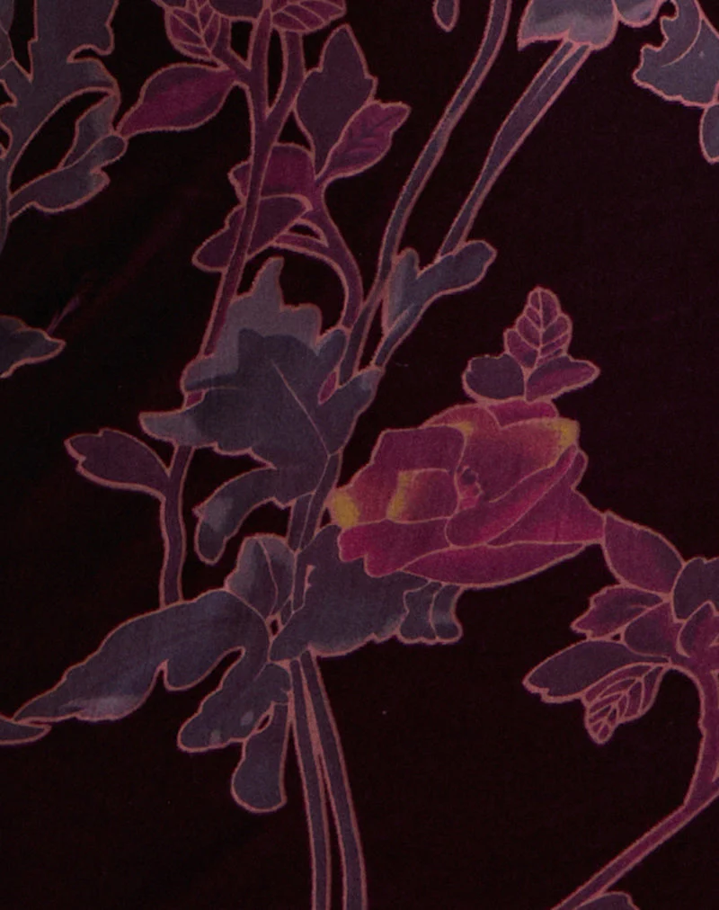 Yamira Maxikleid in Floral Devore Burgundy - Image 6