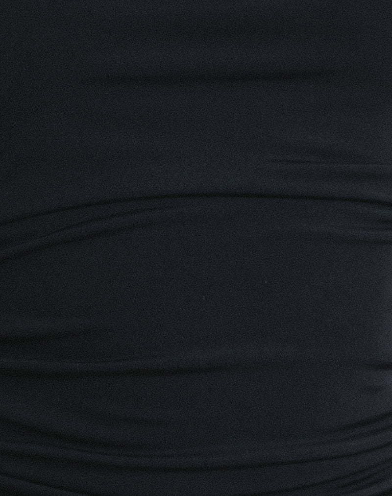 Yasmin Bandeau-Minikleid in glattem Schwarz - Image 5