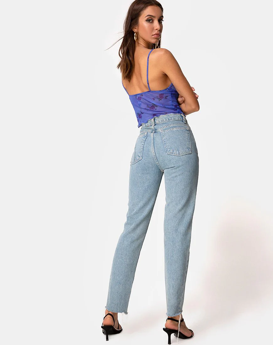 Yenika Crop Top in Fliederrose mit fliederfarbener Spitze - Image 6