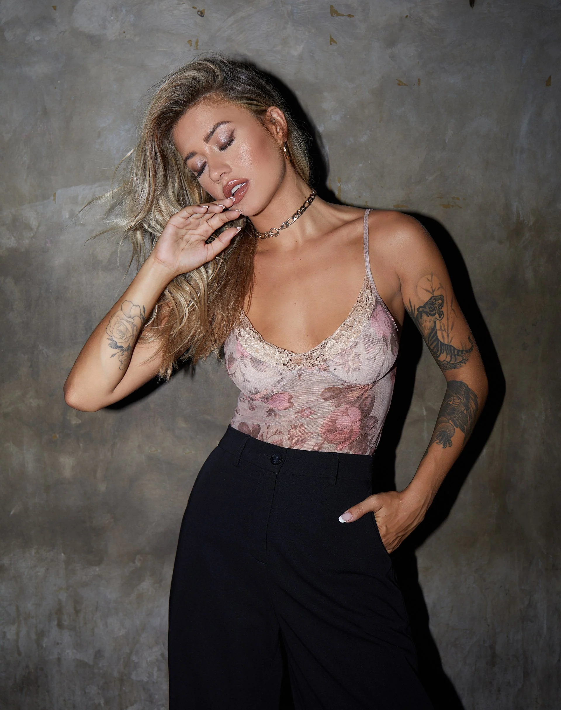Yenika Crop Top aus Mesh Pfirsichblüte - Image 2