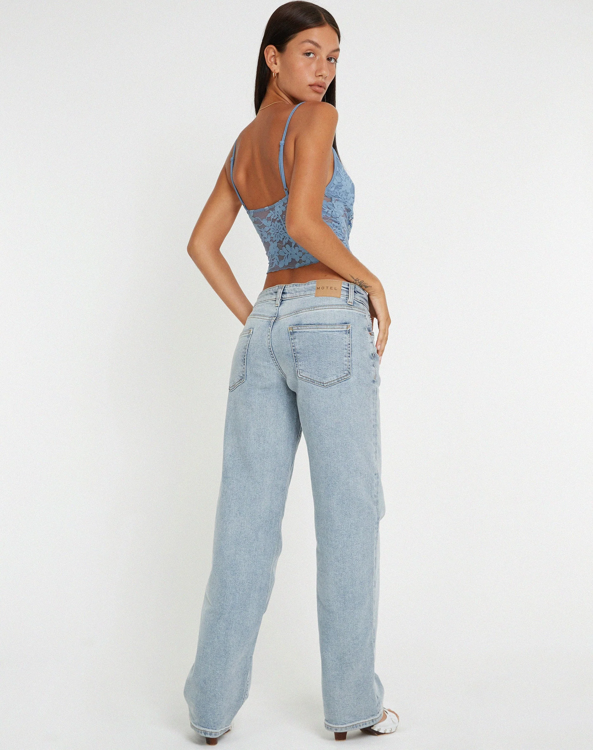 Yenko Crop Top aus Spitze Blau - Image 4