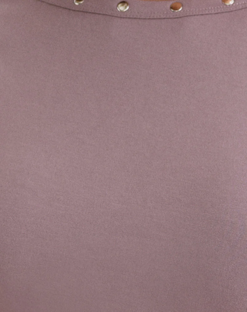 Yetta Double Studded Vest Top in Dusty Mauve - Image 6