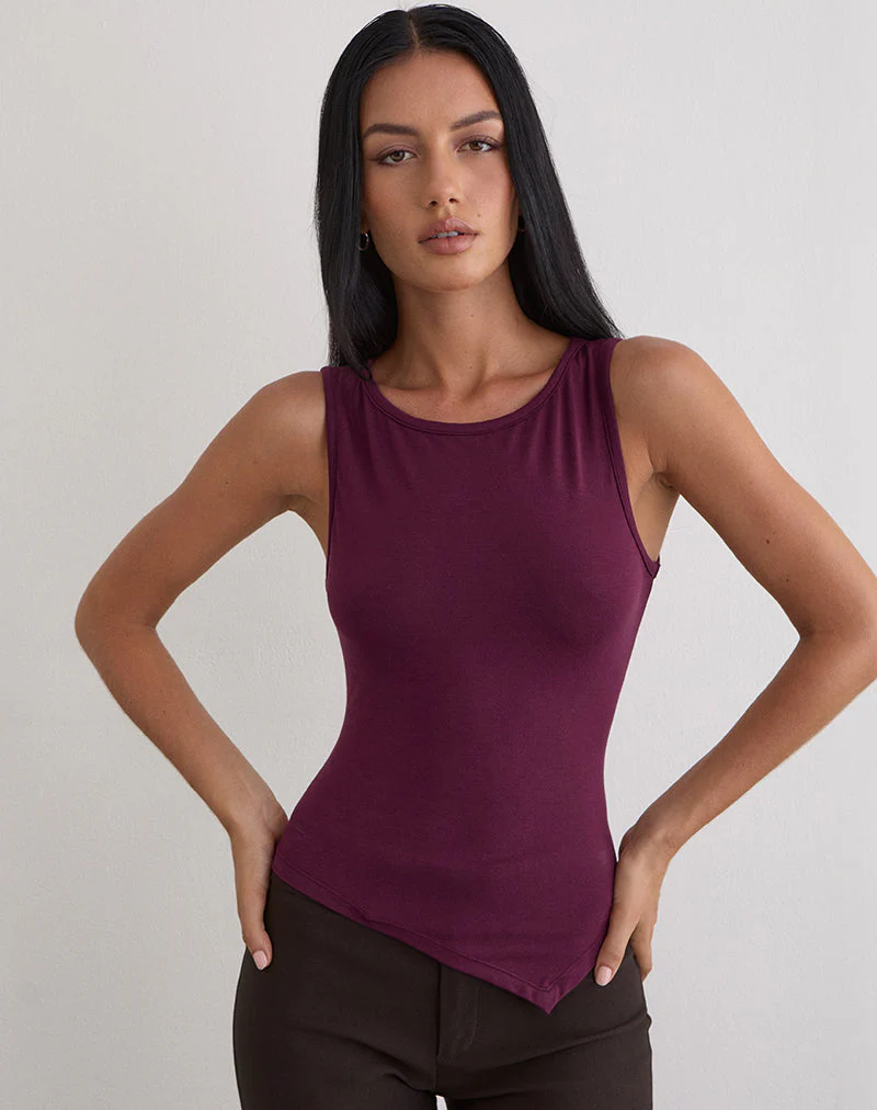 Ymir Vest Top aus Rayon Jersey Deep Purple - Image 3