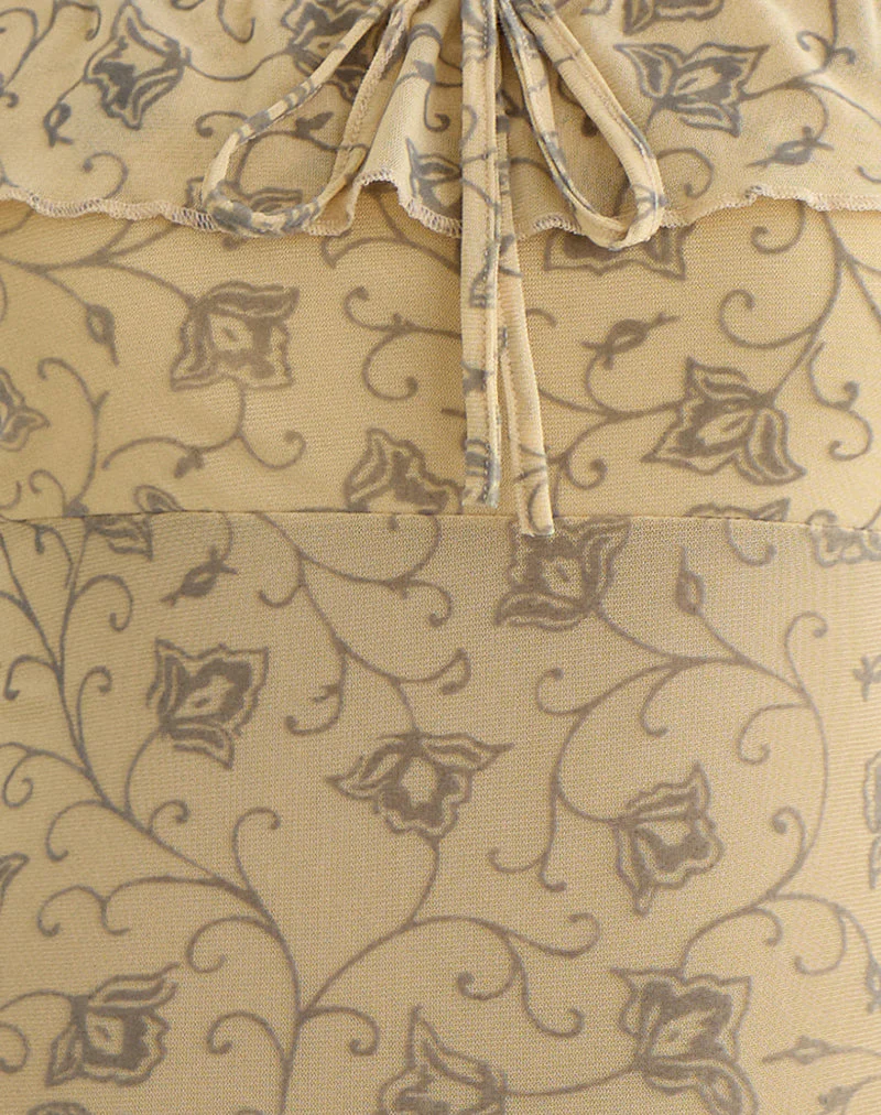 Yoda Top in Winding Ivy Pale Yellow - Image 5