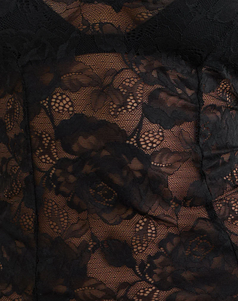 Yoren Top in Schwarz mit Picot-Spitzenbesatz - Image 6