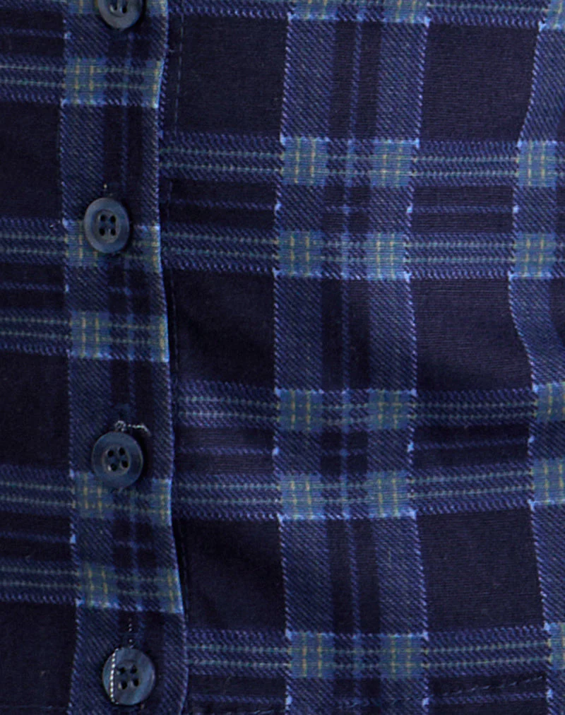 Yoshino Plunge Top in Blue Midnight Check - Image 6