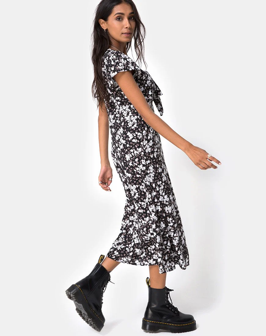 Youki Midikleid in Dark Wild Flower - Image 5