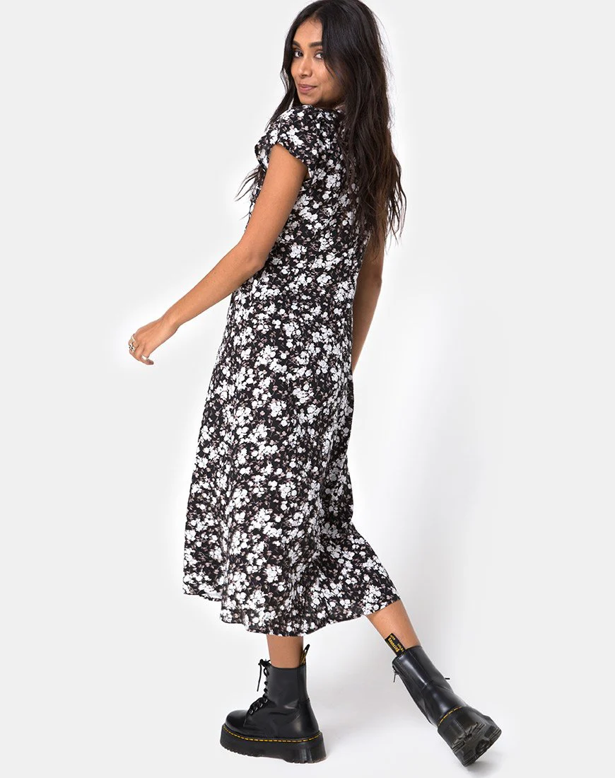 Youki Midikleid in Dark Wild Flower - Image 7