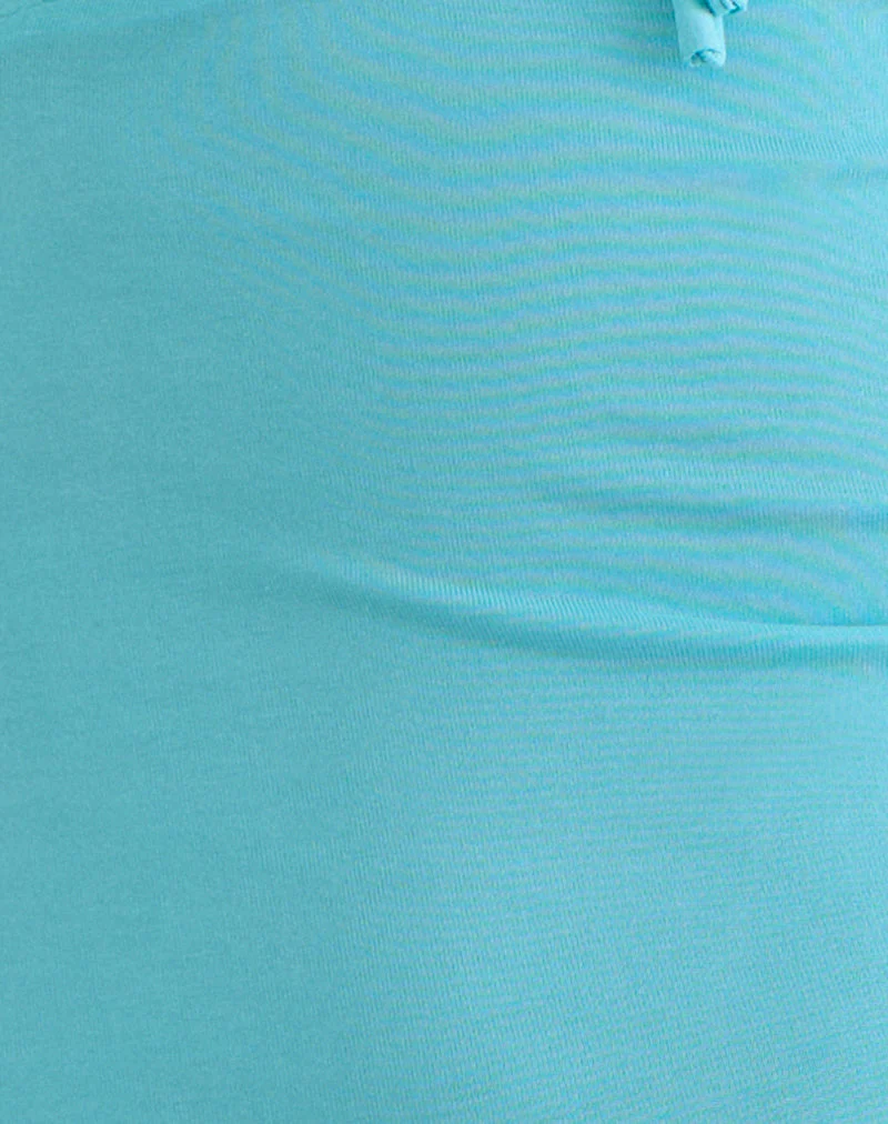 Yubis Short Sleeve Top in Cupro Aqua - Image 5