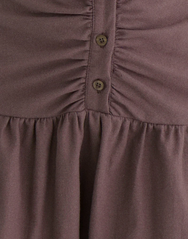 Yuha Geknöpftes Minikleid in Deep Taupe - Image 5
