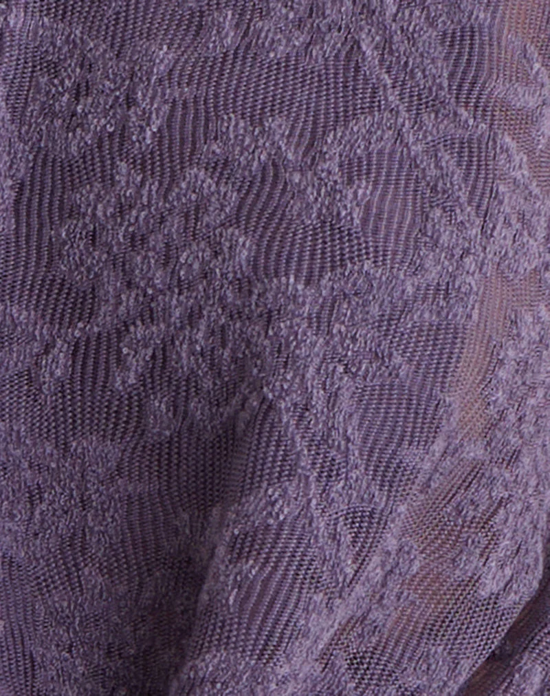 Yukari Plunge Top aus Jacquard-Strick in Lila - Image 5