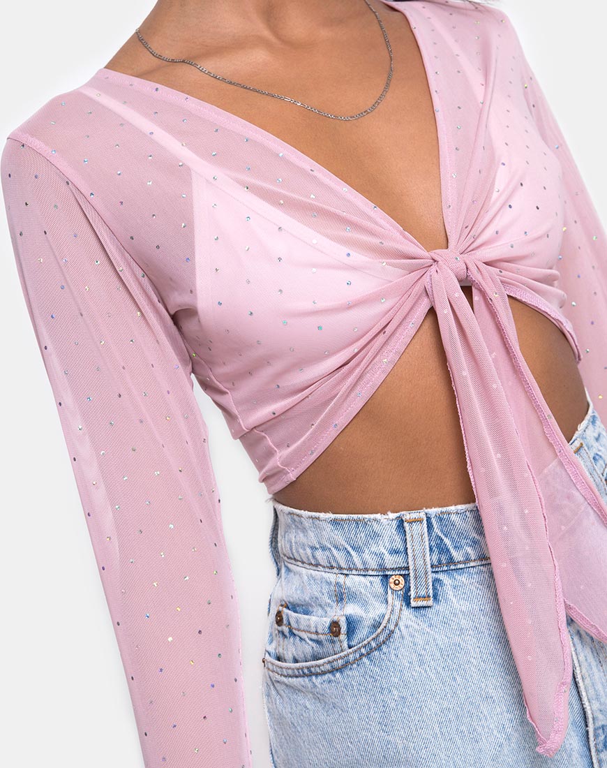 Yun Top in Kristallnetz Rose - Image 6