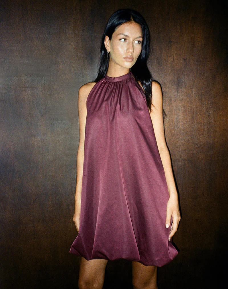 Yusna Puffball-Minikleid in Dunkelbeere - Image 5