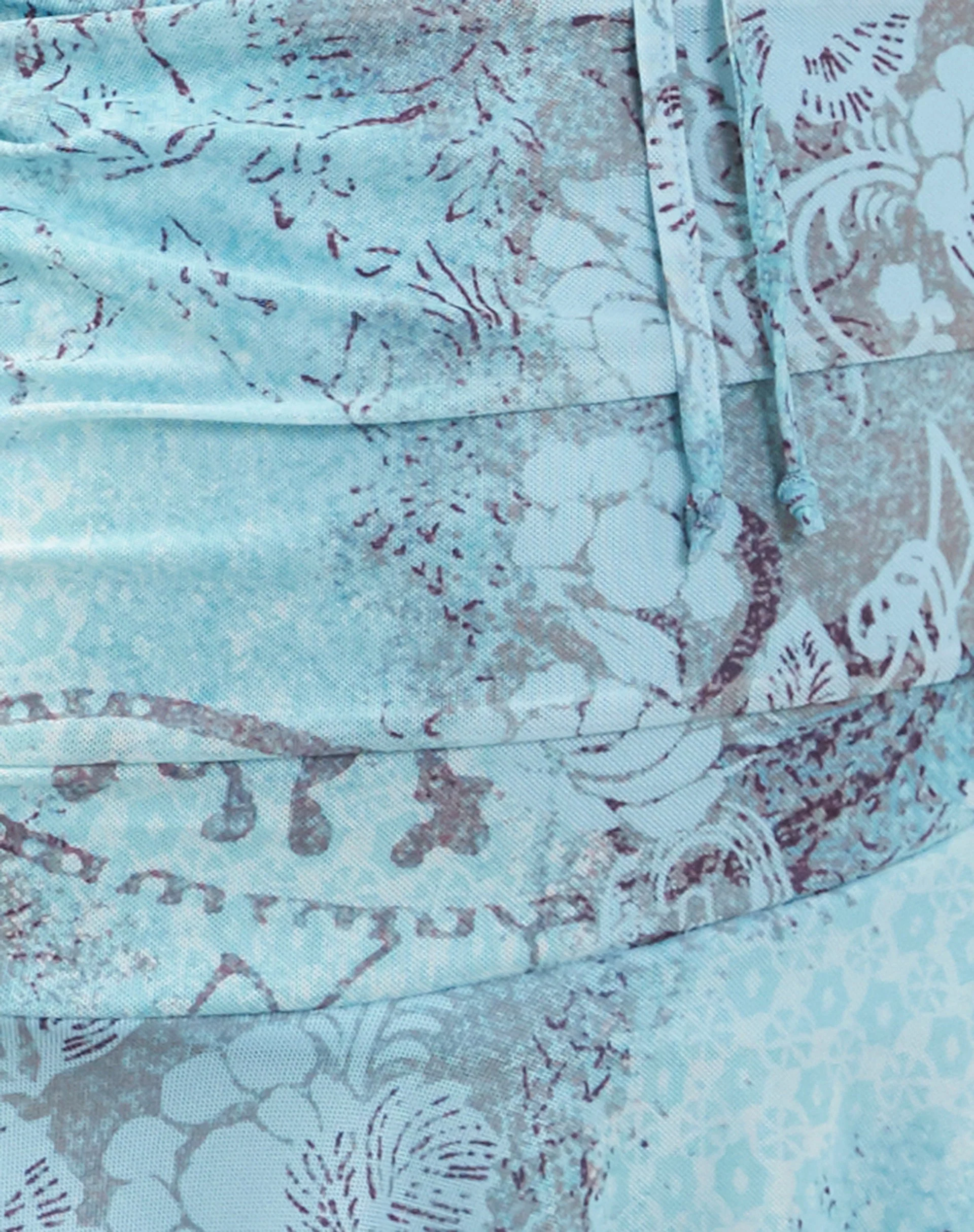 Yuta Neckholder-Minikleid in Blau Paisley Abstrakt Rustikal - Image 6