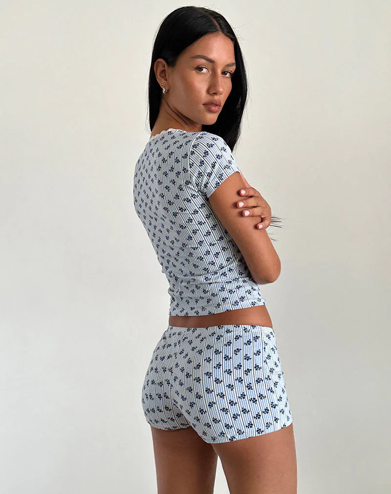 Zagy Tee mit floralem Streifen - Image 4