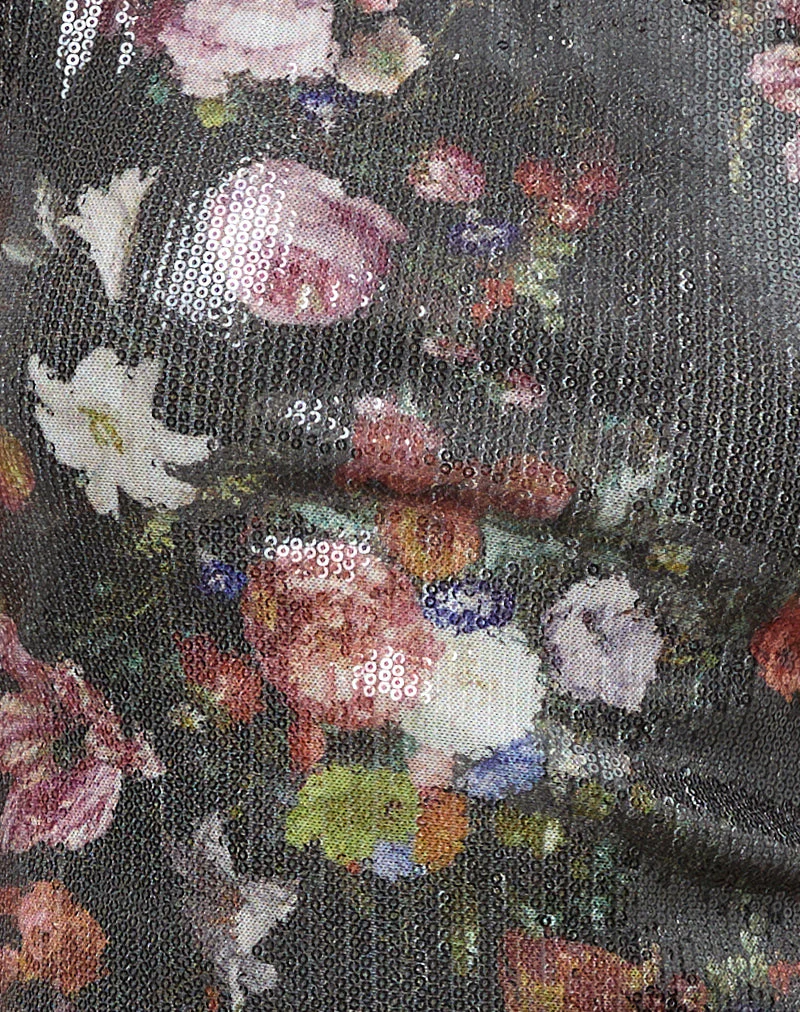 Zahira Minikleid aus Pailletten Vintage Flower - Image 6